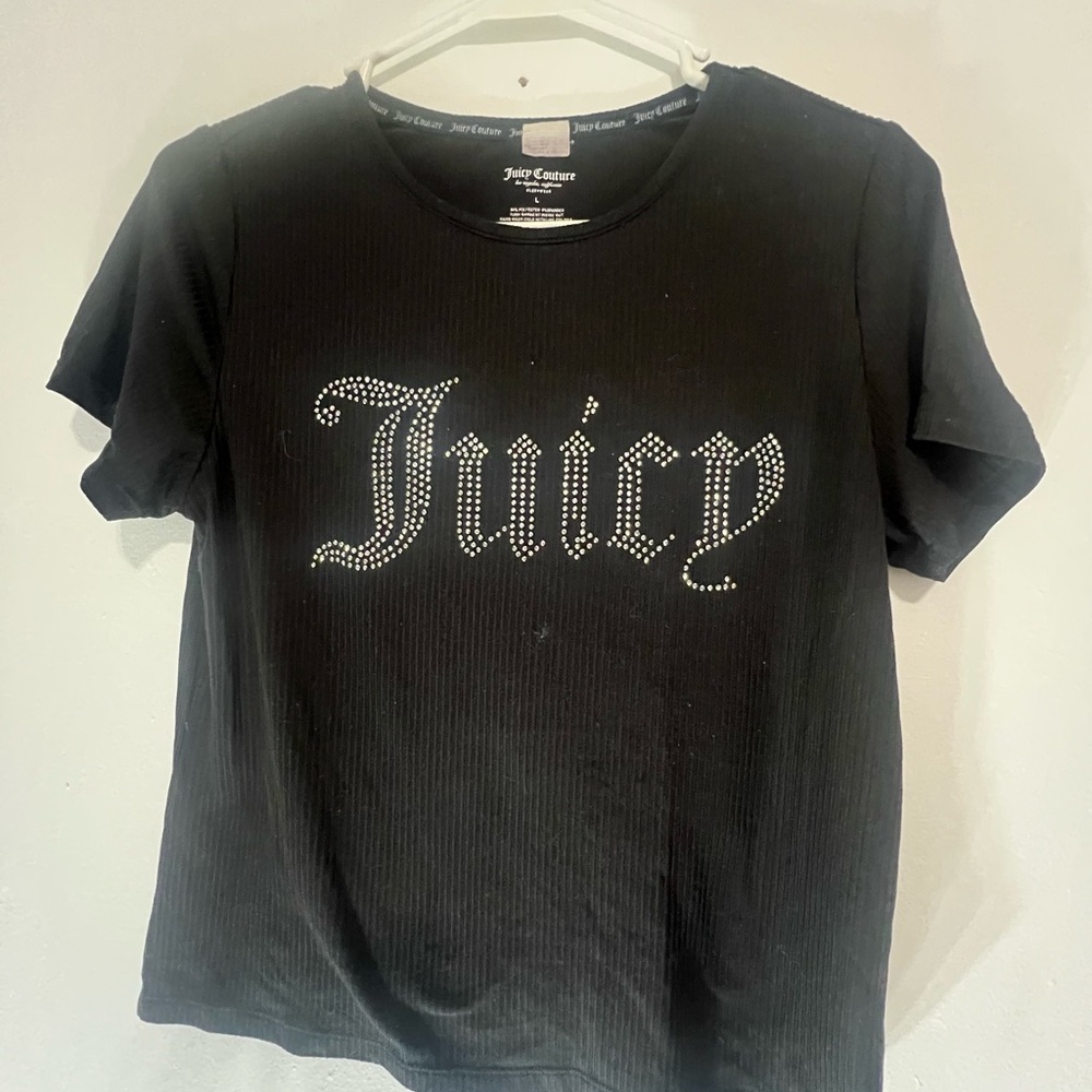Juicy Couture Black Graphic Crop T-Shirt